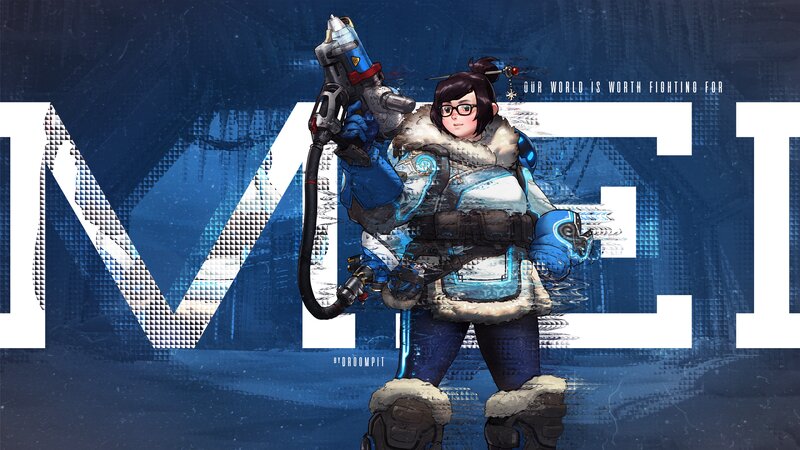 Female Character with Weapon — Blue, Determined