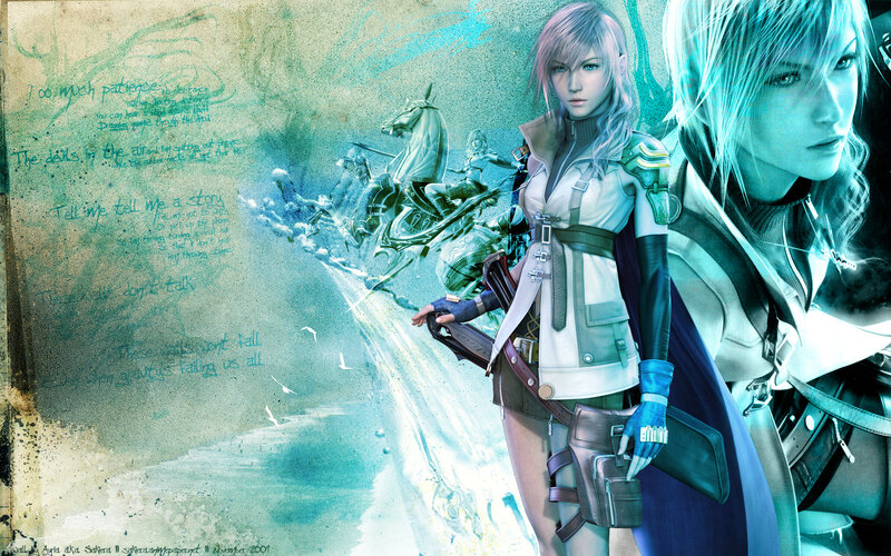 Female Character with Weapon — Blue, Dramatic, Digital Art, Horse