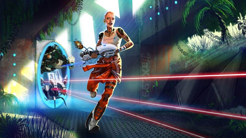 Female Character with Weapon — Orange