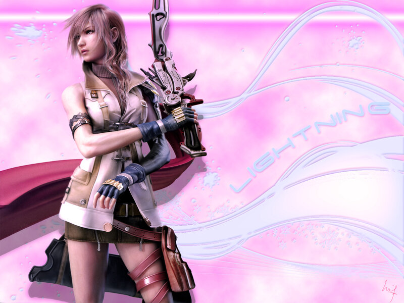 Female Character with Weapon — Pink, Dramatic, Digital Art, Cape