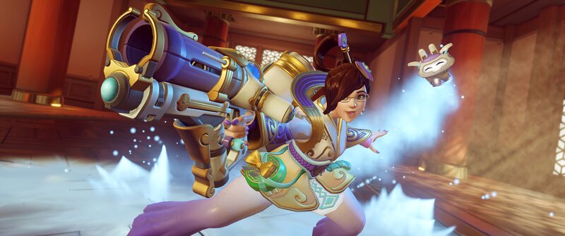 Female Character with Weapon — Purple, Action, 3d Render