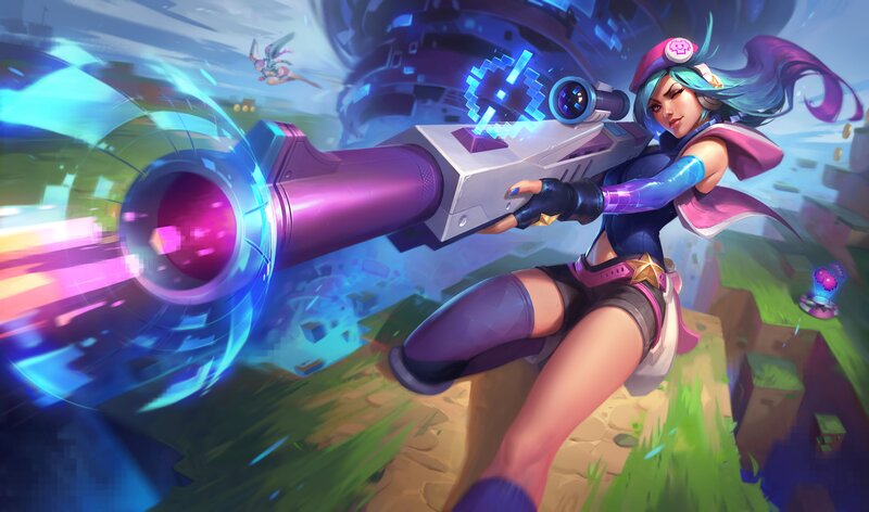 Female Character with Weapon — Purple, Dynamic