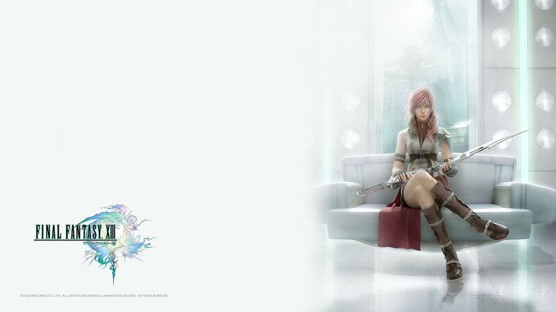 Female Character with Weapon — White, Serene