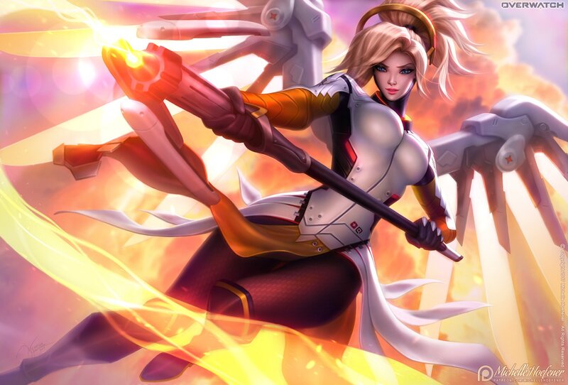 Female Character with Weapon — Yellow