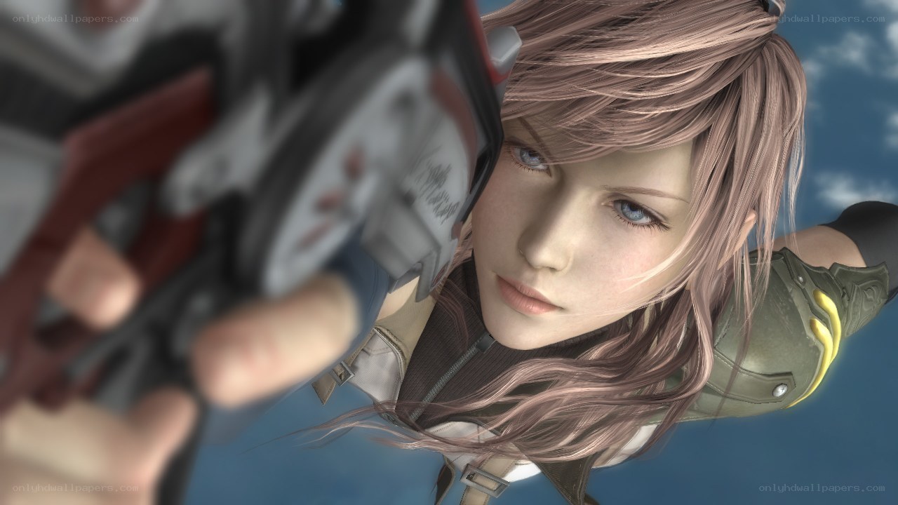 female character with weapon