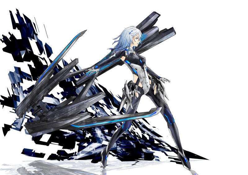 Female Character with Weapons — Black, Dramatic
