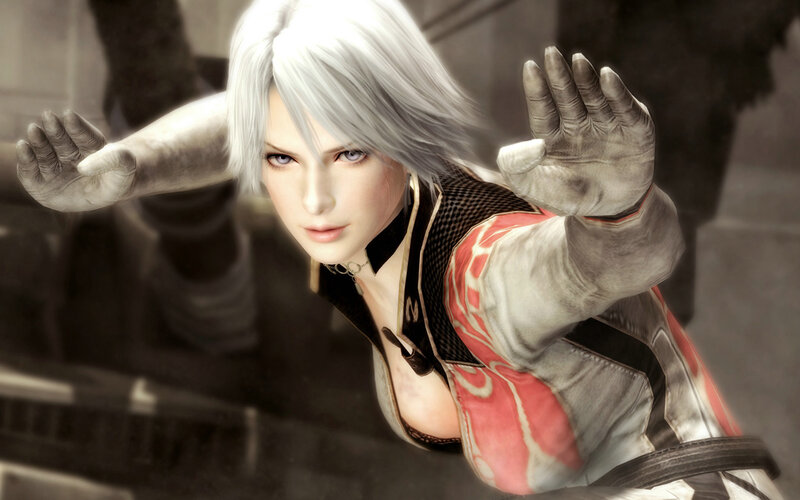 Female Character with White Hair — Gray