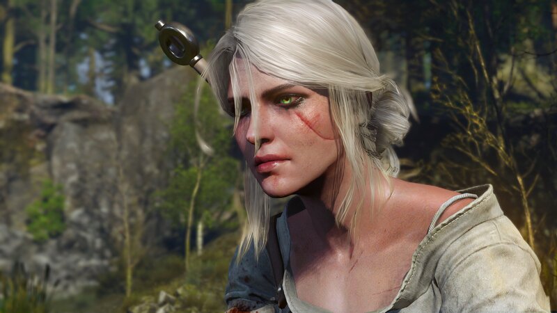 Female Character with White Hair — Serious