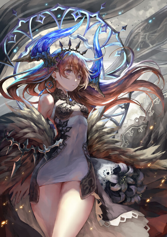 Female Character with Wings — Blue, Dramatic, Digital Art, Crown