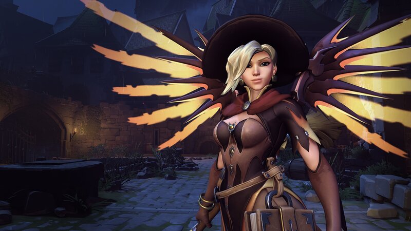 Female Character with Wings — Brown, Dramatic, Night, 3d Render