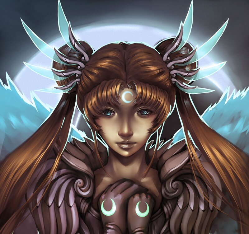 Female Character with Wings — Brown, Dramatic, Night
