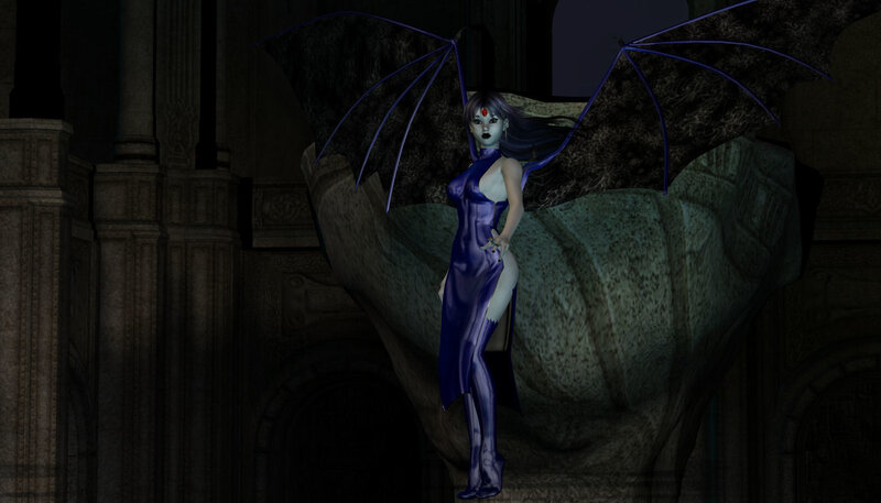 Female Character with Wings — Purple, Dark, Dramatic