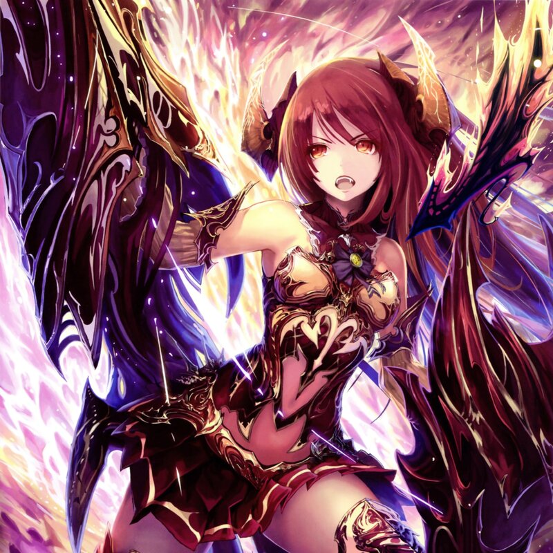 Female Character with Wings — Purple, Dramatic, Anime