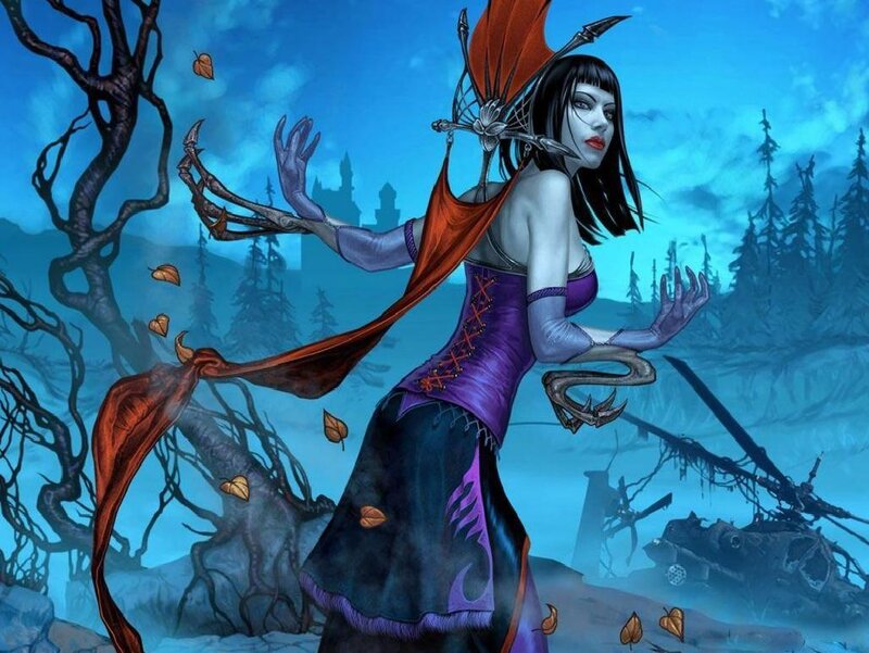 Female Character with Wings — Purple, Dramatic, Autumn