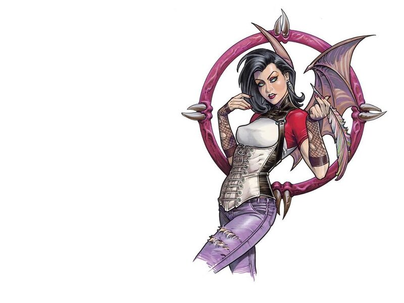 Female Character with Wings — Purple, Dramatic, Comic, Corset
