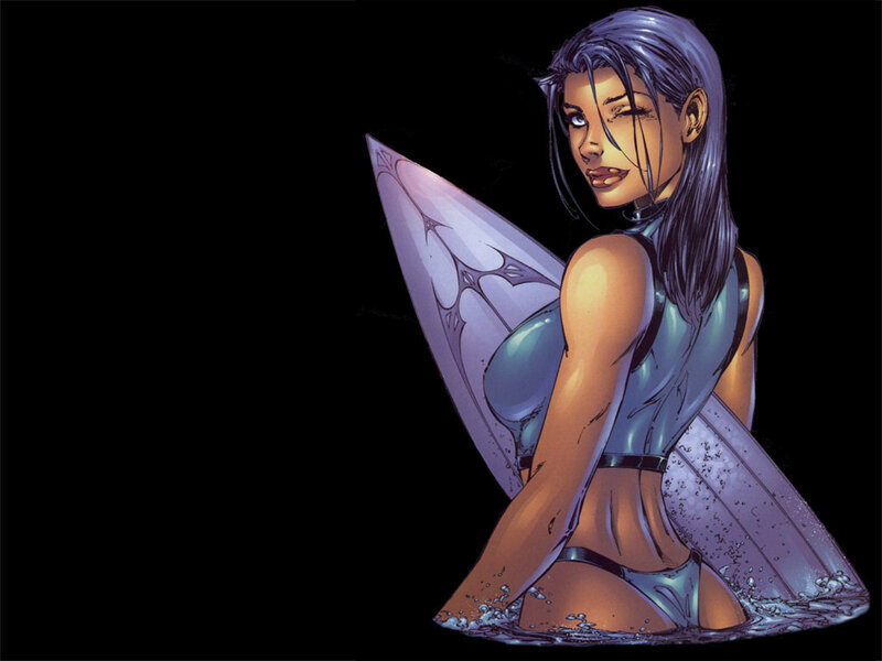Female Character with Wings — Purple, Dramatic, Comic