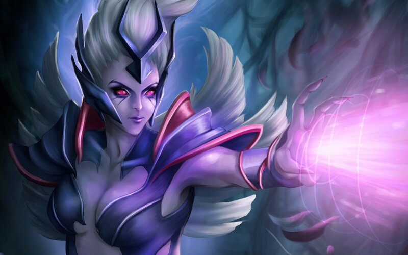 Female Character with Wings — Purple, Dramatic, Digital Art, Magic, Armor