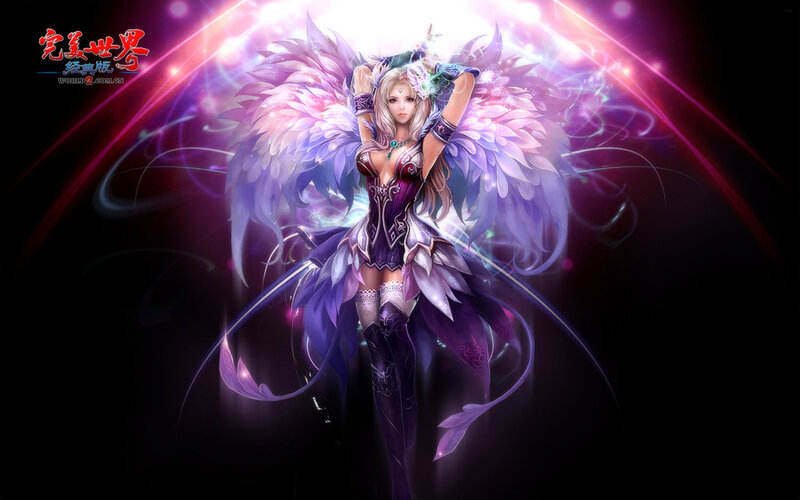 Female Character with Wings — Purple, Dramatic, Digital Art, Magic