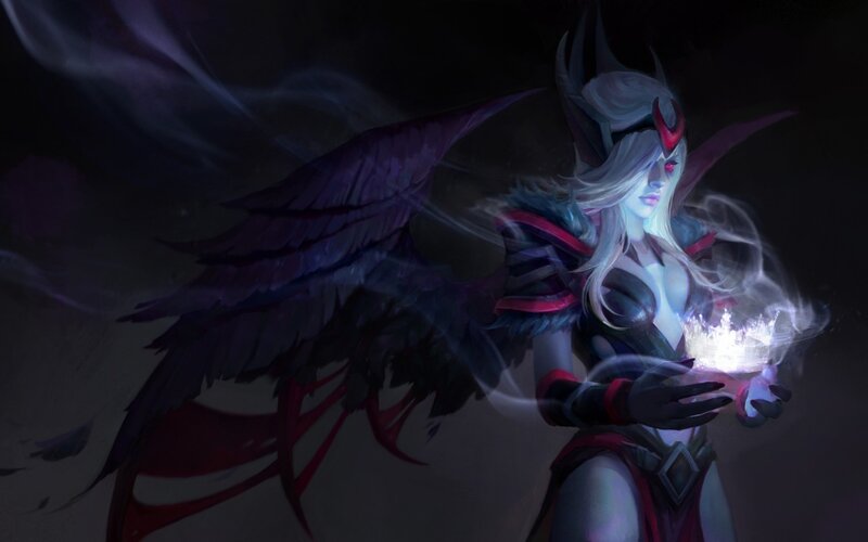 Female Character with Wings — Purple, Dramatic, Night, Digital Art, Magic, Armor