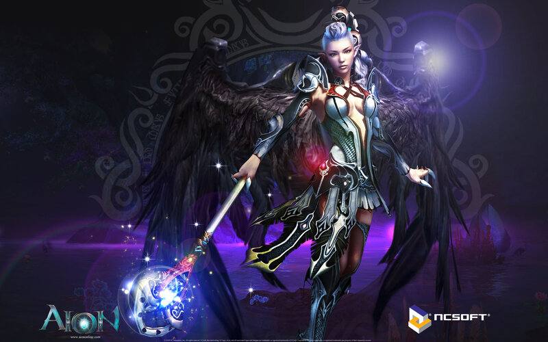 Female Character with Wings — Purple, Dramatic, Night, Digital Art, Staff