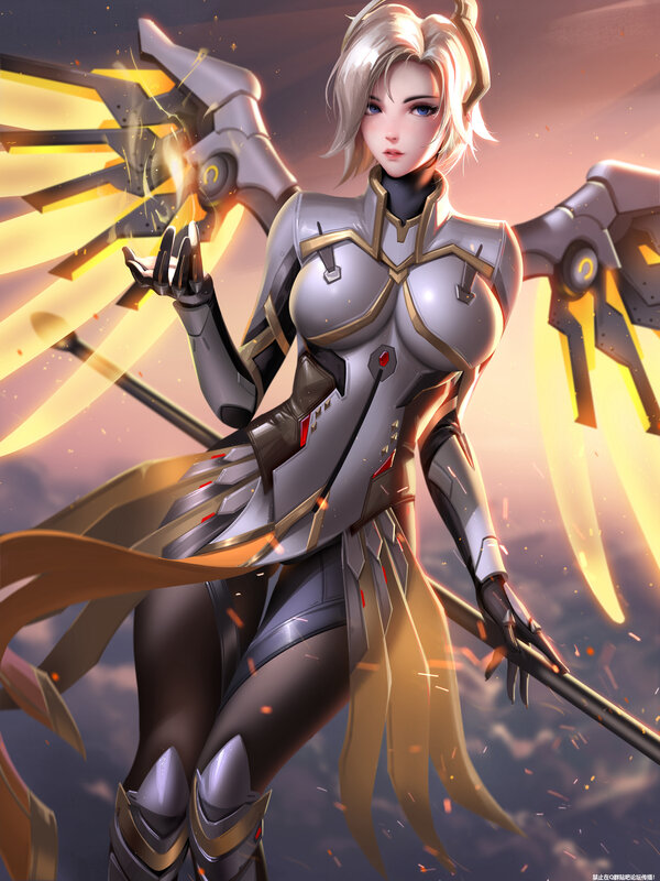 Female Character with Wings — Silver