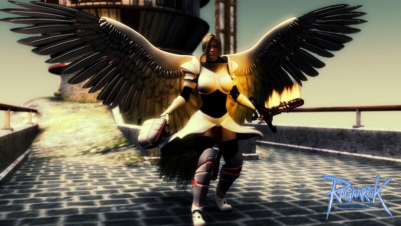 Female Character with Wings — White, Dramatic, Afternoon