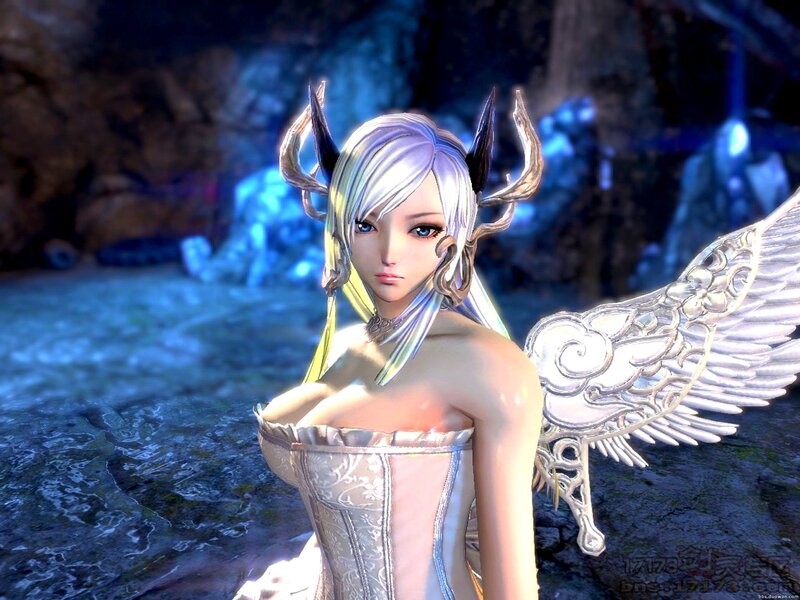 Female Character with Wings — White, Dramatic, Night