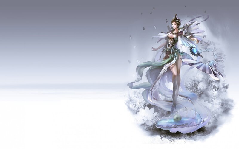 Female Character with Wings — White, Ethereal