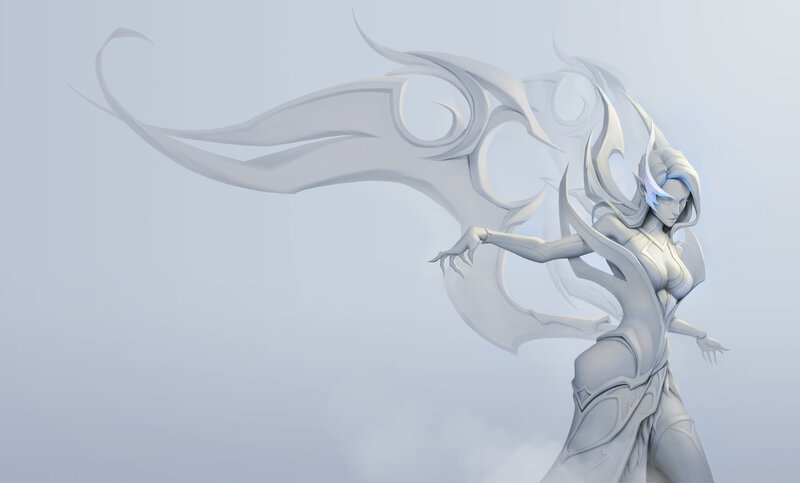 Female Character with Wings — White, Serene, 3d Render