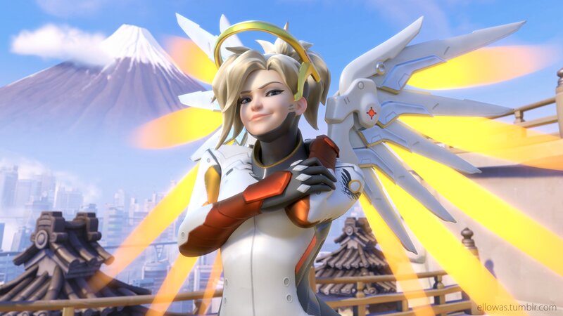 Female Character with Wings — White, Serene, Afternoon