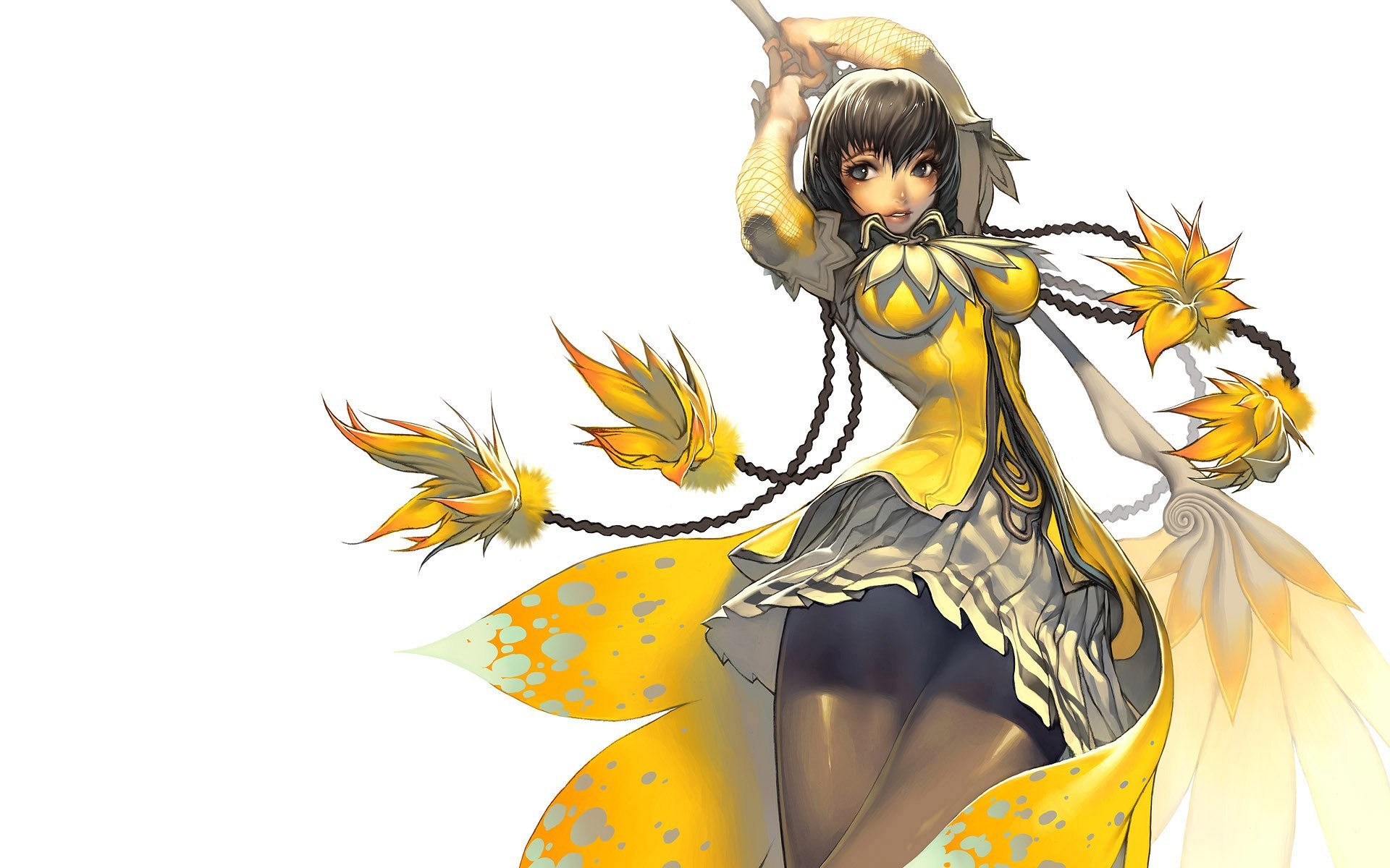 female character with yellow weapon