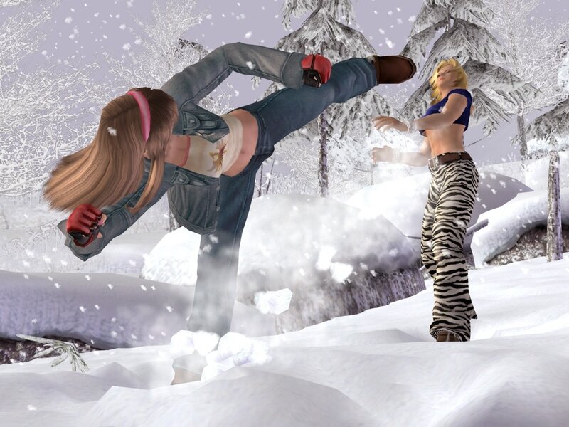 Female Characters Fighting — White