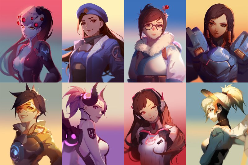 Female Characters in Armor — Blue