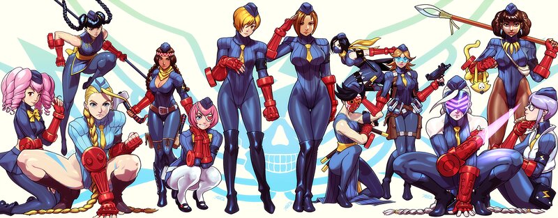 Female Characters in Blue Suits