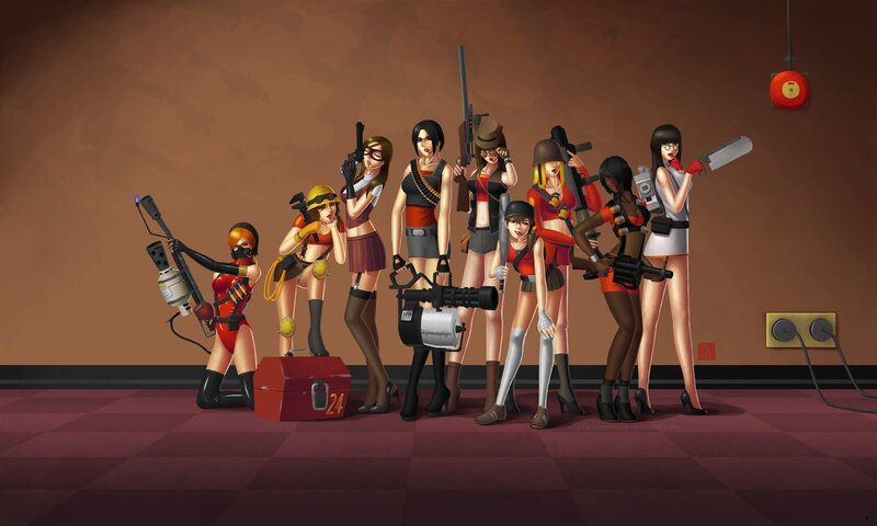 female characters with weapons