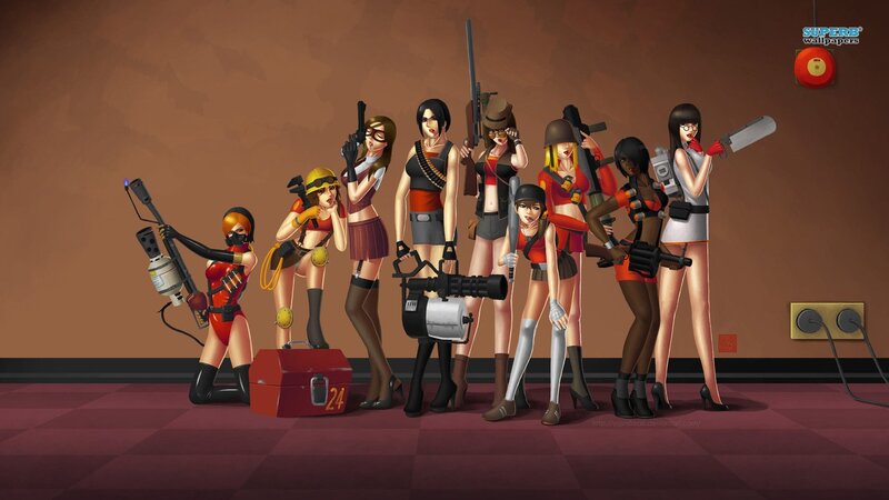 Female characters with weapons