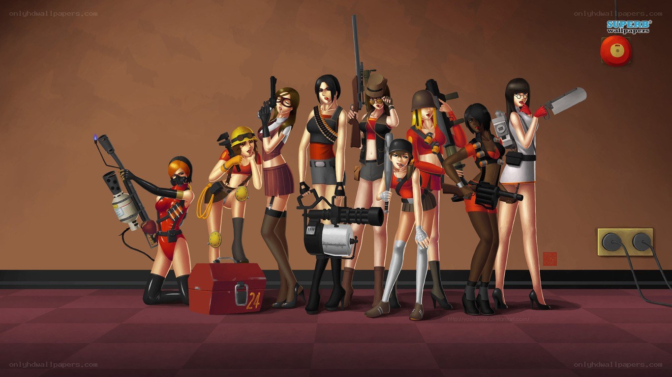 Female characters with weapons