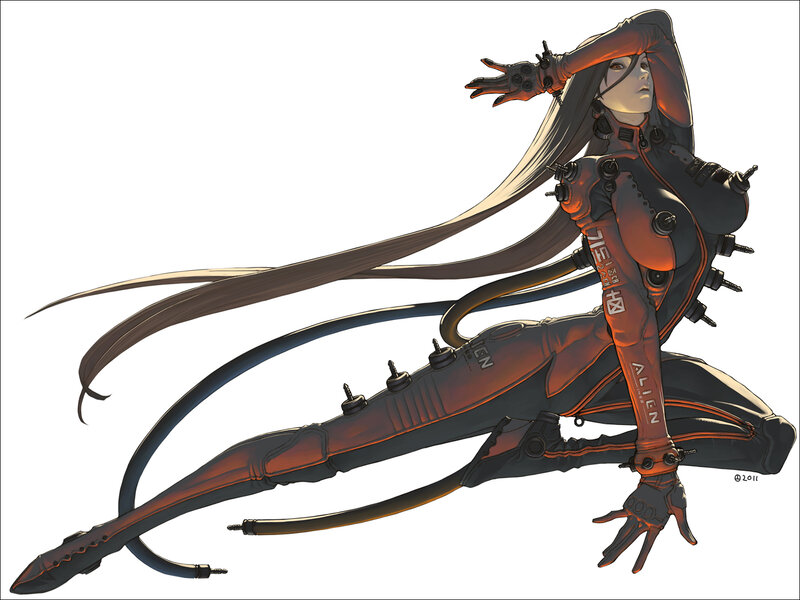 Female Cyborg Character — Black