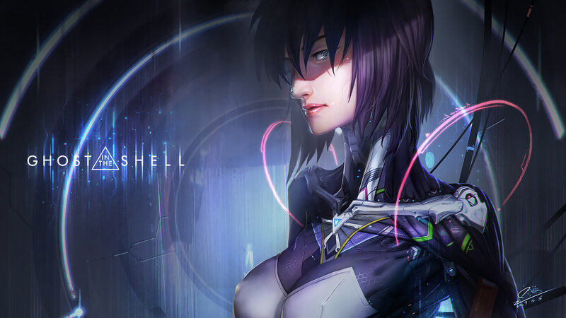 Female Cyborg Character — Purple, Dramatic, Digital Art