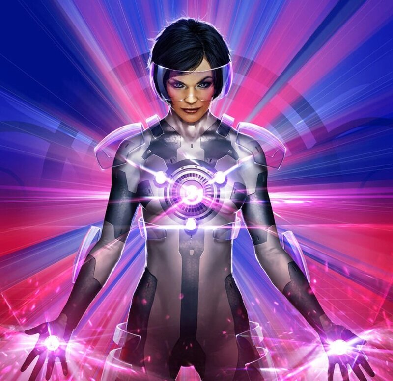 Female Cyborg Character — Purple