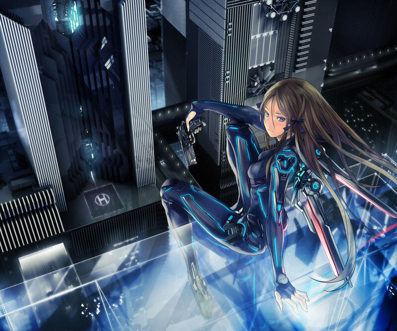 Female Cyborg in City