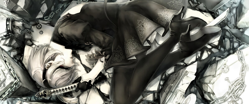 Female Cyborg in Debris