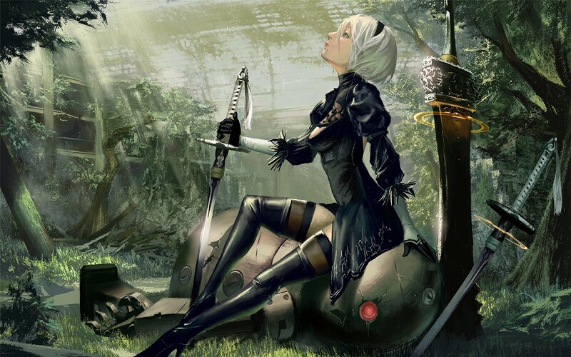 Female Cyborg in Forest