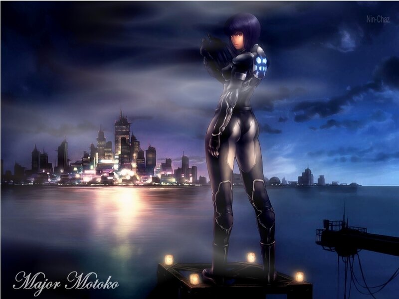 Female Cyborg Soldier — Blue, Dramatic