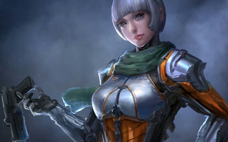 Female Cyborg Soldier — Gray