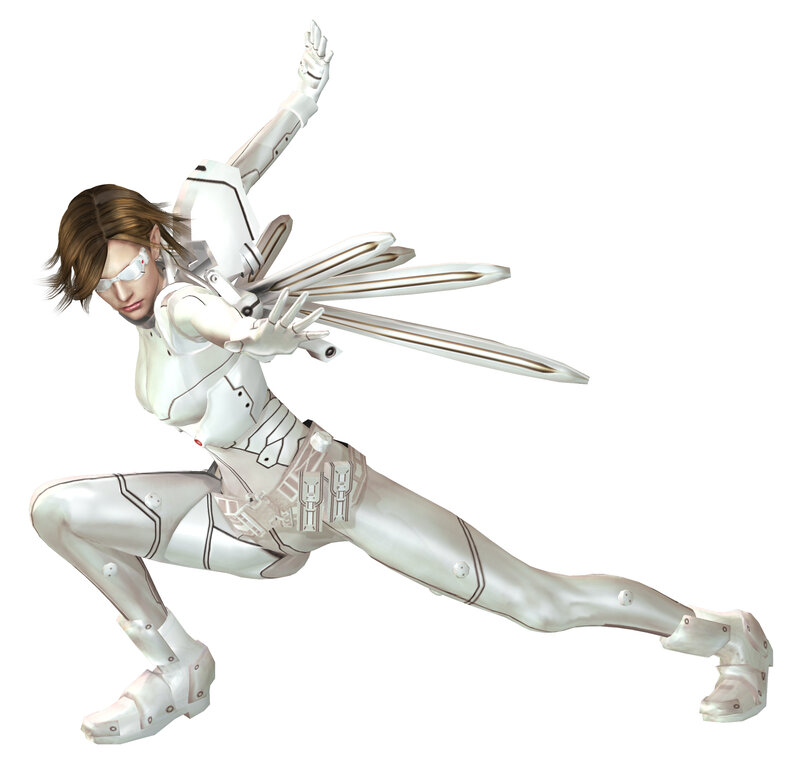 female cyborg warrior in action