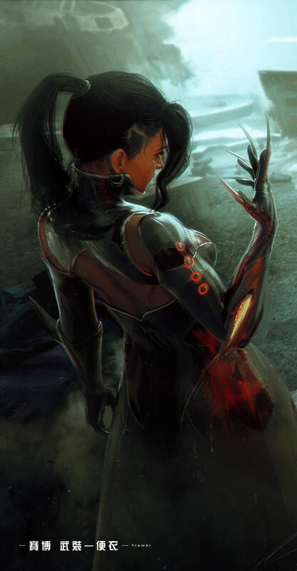 Female Cyborg with Claws