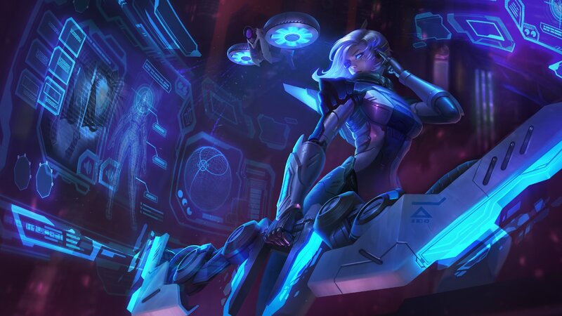 Female Cyborg with Drone