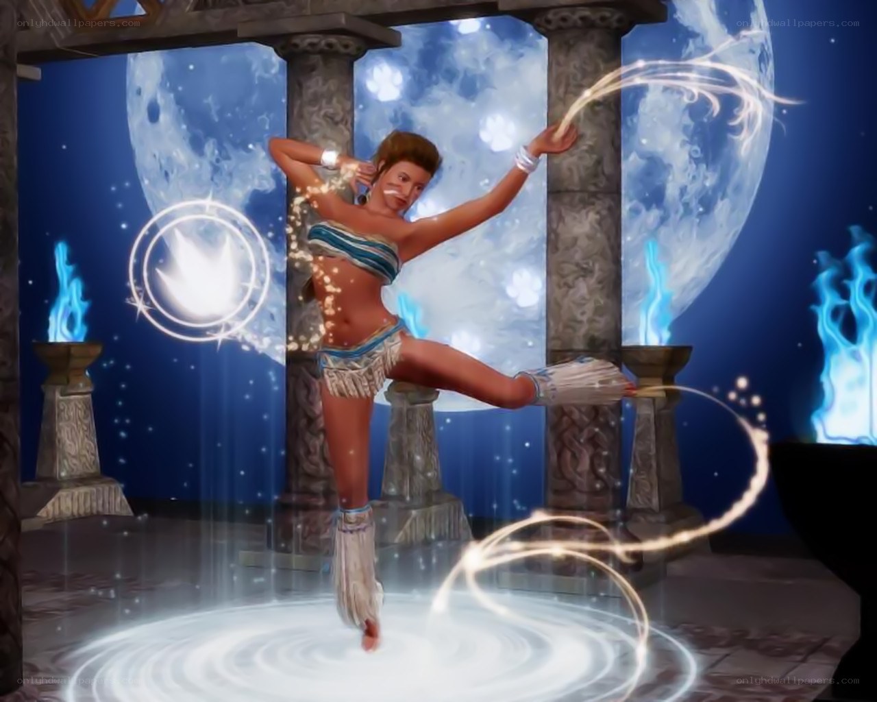 female dancer in magical setting