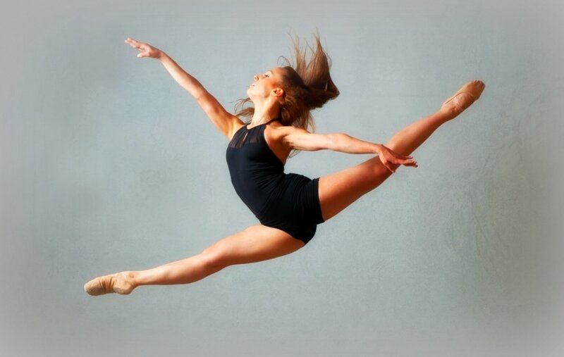 Female Dancer in Mid-air